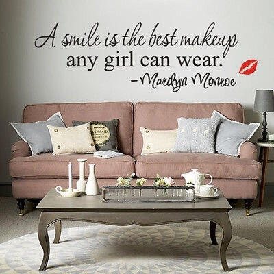 

A smile is the best makeup Marilyn Monroe Wall Art Quote Wall Stickers