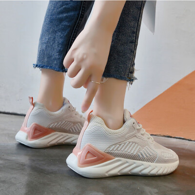 

Low-shoe flat sole low-shoe knitted fabric lace breathable soft sole single shoe for girls in autumn&winter