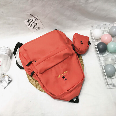 

Summer bag female college students shoulder bag Korean version of high school simple ins campus wind small fresh backpack