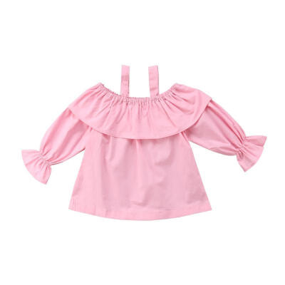 

Baby Girls Kids Off Shoulder Summer Tops Clothes Infant T Shirt Blouse