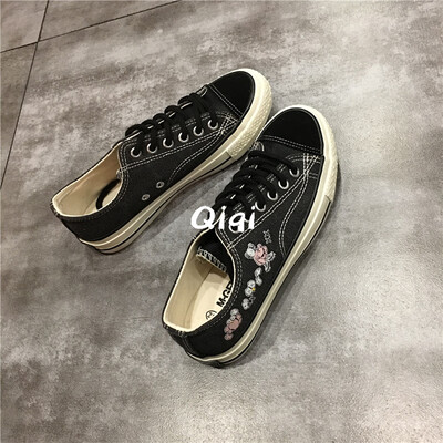 

2019 new tide shoes Joker small dirty orange canvas shoes female Korean version of the original wind ins board shoes female