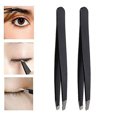 

〖Follure〗2PC Multifunction Black Stainless Steel Eyebrow Clip Tweezer Eyebrow clip
