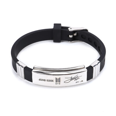 

BTS Armband Unisex Kpop BTS Bangtan Boys Hip Hop Team Stainless Steel Cuff Bangle Bracelet Wristband Bracelets