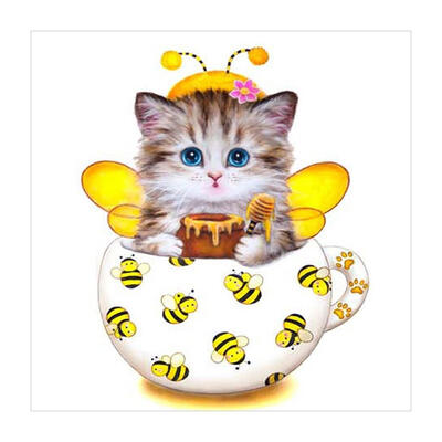 

5D DIY Full Drill Diamond Painting Kitten Cross Stitch Embroidery Mosaic