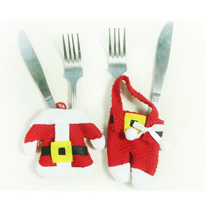 

FUNNYBUNNY Christmas Desktop Decoration Cutlery Bag Cutlery Set Christmas Clothes Pants Christmas Gifts