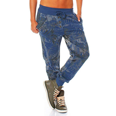 

Womens Jungle Print Trousers Joggers Training Pants Relax Fit Trousers Pants