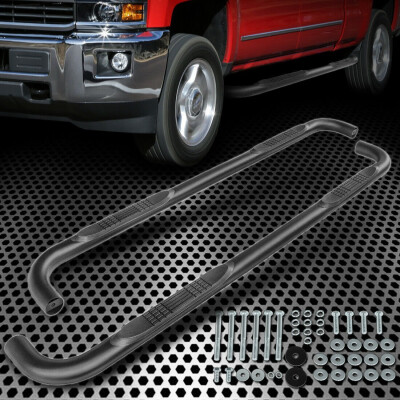 

FOR 1999-2018 CHEVY SILVERADO CREW CAB OVAL BLACK SIDE STEPS NERF BAR RUNNING BOARD