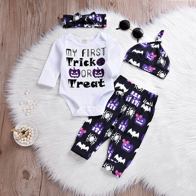

Toddler Infant Baby Girls Boys Letter Romper Pants Halloween Costume Outfits Set