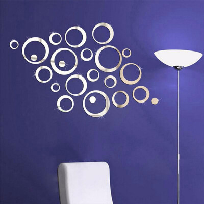 

Gobestart 3D Mirror Floral Art Removable Wall Sticker Acrylic Mural Decal Home Room Decor