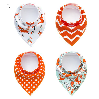 

Cotton Baby Bibs Newborn Triangle Feeding Nursing Bandana Burp Cloths 4Pcs