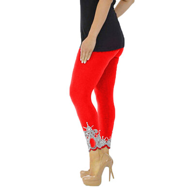 

Tailored Women Sport Yoga Print Workout Mid Waist Running Pants Fitness Elastic Leggings