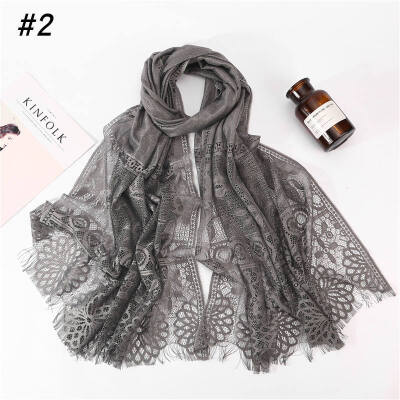 

2019 new cross-border fashion lace turban Hui national hijab Muslim lady headscarf wholesale