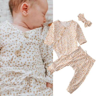 

Newborn Toddler Baby Girl Boy Jumpsuit Romper Bodysuit Pants Outfits Clothes Set