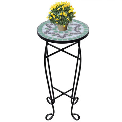 

Mosaic Side Table Plant Table Green White