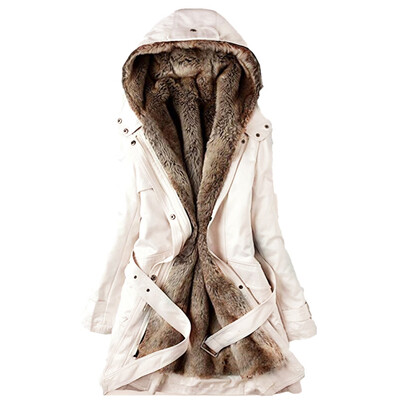 

〖Follure〗Ladies Fur Lining Coat Womens Winter Warm Thick Long Jacket Hooded Parka