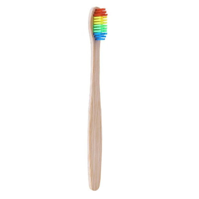 

51520pcs Rainbow Bamboo Tooth Brushes Soft-bristle Wood Handle Brush Tool