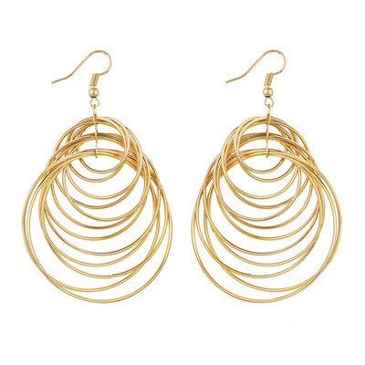 

EK2041 European American Punk Big Circle Drop Earrings For Women Bohemian Party Sexy Club Fashion Jewelry Hyperbole Brincos
