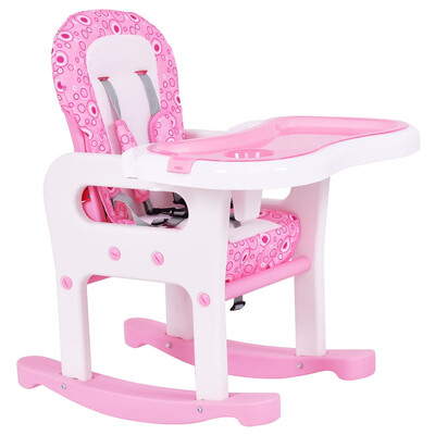 

3 in 1 Baby High Chair Convertible Play Table-Pink