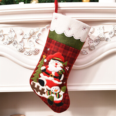 

Gobestart Candy Bag Christmas Gifts Tree Ornament Stocking Santa Claus Snowman Sock Decor