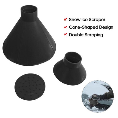 

3PCS Ice Scraper Tool Cone Shaped Car Windshield Snow Remover Outdoor Round Funnel Kit Mini Portable