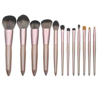 

Toponeto 12 Pcs Tapered Wooden Handle Coffee Powder Eyeshadow Makeup Brush Set