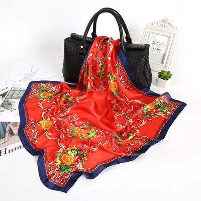 

Korean version of autumn&winter wild scarf dual-use shawl womens bib wild fashion printing silk scarves sunscreen