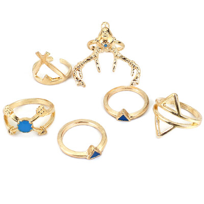 

New Fashion Vintage Silver Color Elk Deer Finger Ring Set Women Girl Nice Gift
