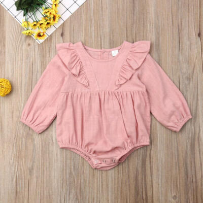 

Infant Kid Baby Girl Ruffle Long Sleeve Romper Jumpsuit Bodysuit Outfits Clothes