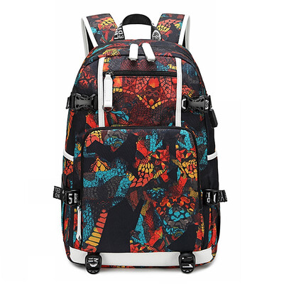 

Marsoul Mens Backpack Middle School Student Bag Female Print Oxford Waterproof Travel Bag Mens Bag