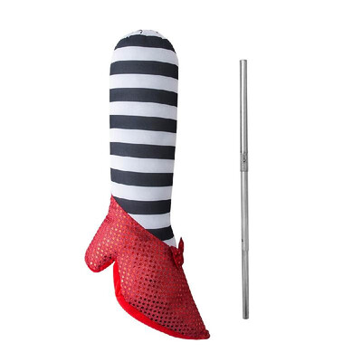

Witch of the Eastleg Prop Wizard Haunted House Decoration High Heel Striped Prosthetic Leg Wicked Witch Leg Prop One Leg WithTele