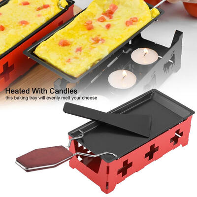 

Portable Non-Stick Cheese Raclette Rotaster Baking Tray Stove Set Home Kitchen Grilling Tool Raclette Grill Mini Raclette