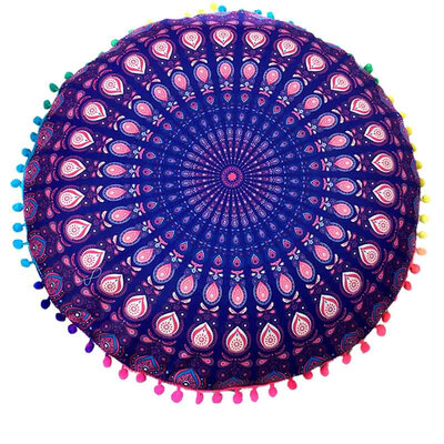 

Kozart 43 43 CM Round Indian Mandala Floor Round Bohemian Pillows Case Color Pillow Cover Textile Pillow Slip