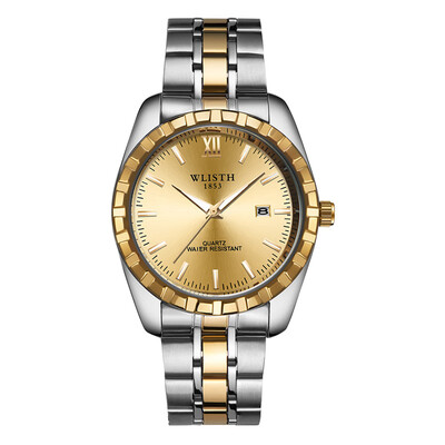 

Mens&womens casual calendar watch luminous waterproof business couple steel belt watch custom