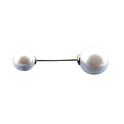 

4 Pieces Double-headed White Faux Pearl Sweater Shawl Clip Brooches Safety Pins for Women Girl Clothing Decor