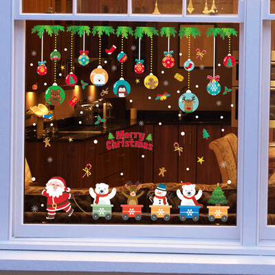 

Merry Christmas Window Wall Sticker Decals Snowflake Santa Claus Home Xmas Decor