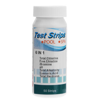 

50pcs Swimming Pool Test Strips for Chlorine pH Alkalinity Cyanuric Acid