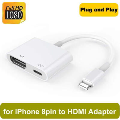 

8 Pin Digital AV Adapter Lightning to HDMI Cable for Apple iPhones - White