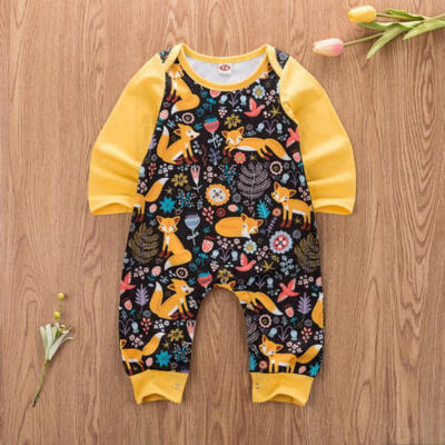 

Newborn Baby Boy Girl Cute Fox Clothes Cotton Romper Jumpsuit Bodysuit Outfit US
