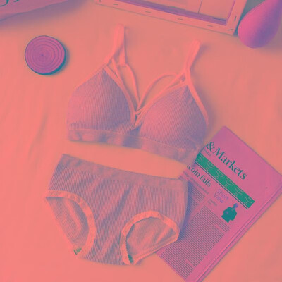 

Sexy Women Girls Bra Underpants Spaghetti Strap Wireless Padded Bralette Briefs Two Piece Set