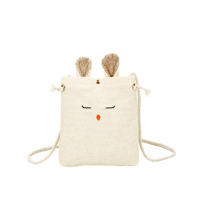 

Cute Cartoon Ears Canvas Women Mini Shoulder Bag Coin Card Phone Crossbody Pouch