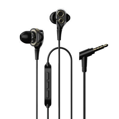 

UiiSii BA-T8 35mm Wired Headphones In-Ear Music Earbuds Dual Dynamic Earphone with Mic For iPhone Xiaomi Android