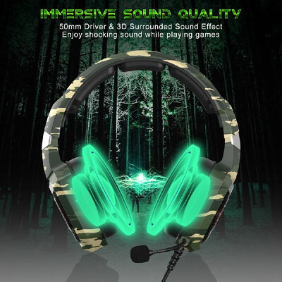 

ONIKUMA K8 35mm Gaming Headset Stereo Over-ear Headphones RGB LED Lights Noise-canceling Microphone Volume Control for PS4 New Xb