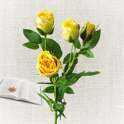 

Colorful 4 Head Artificial Silk Flower Rose Simulation Wedding Home Hotel Decor