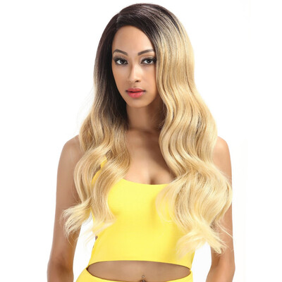 

Noble Hair Lace Front ombre blonde Wig 28 inch Long wavy african american Synthetic Wigs For Black Women