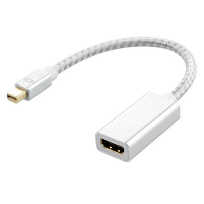 

Mini DP To HD Adapter Metal Housing Braided Cable Portable 1080P Resolution Video Converter Cord