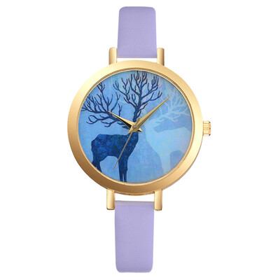 

Lvpai Relojes Mujer Watch Women Female Hour Fashion Deer Pattern Women Watches PU Leather Quartz Watch Montre Femme Ladies 233