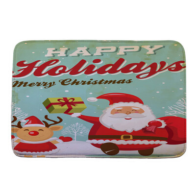 

Gobestart Christmas HD Printed Non-Slip Bath Mat Absorbent Home Decor H