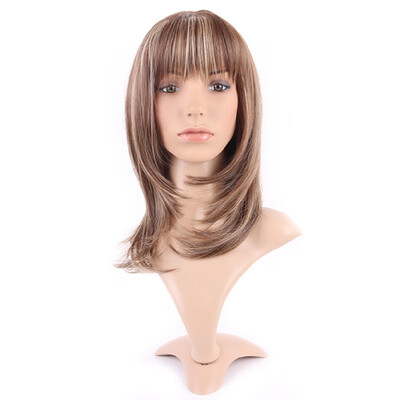 

Long Curly Synthetic Wig with Bangs Hair Wigs Heat Resistant Full Wig Full Head for Women