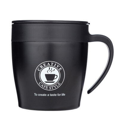 

330ML Coffee Mug Thermos Stainless Steel Insulated Water Cups Tumbler With Handle Lid And Mixing Spoon Office Cups Xmas Gift