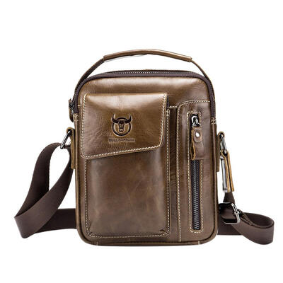 

BULLCAPTAIN Casual Men Leather Sling Messenger Bag Shoulder Crossbody Bags
